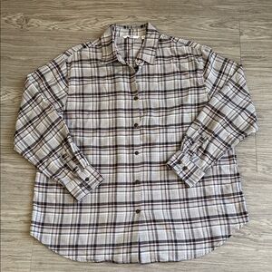 Uniqlo Men's Plaid Button Down Shirt - Black and Gray Size XL